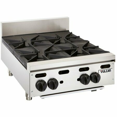 VULCAN VHP424 Liquid Propane 24in 4 Burner Countertop Range - 110000 BTU 901VHP424L